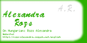 alexandra rozs business card